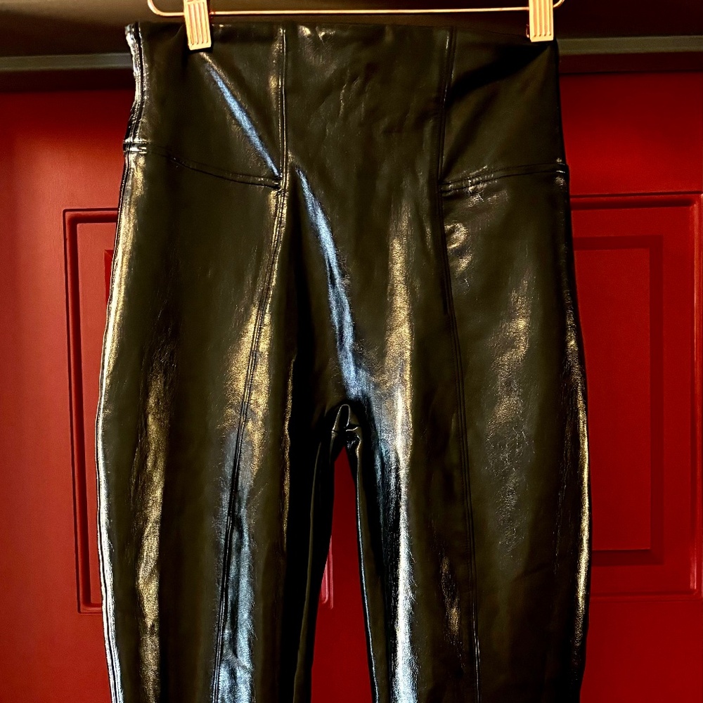 Spanx Leggings, Faux Leather, Small Petite